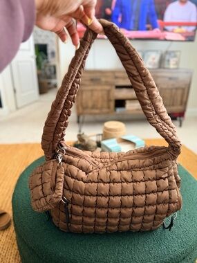 Brown Quilted Shoulder Bag - Stylish Women’s Handbag